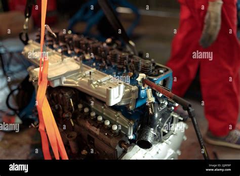 A Closeup Of The Car Engine To Be Repaired Stock Photo Alamy