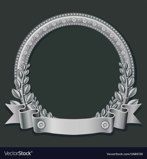 Silver Round Frame Royalty Free Vector Image Vectorstock