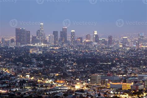 Downtown Los Angeles Skyline At Night 749409 Stock Photo At Vecteezy