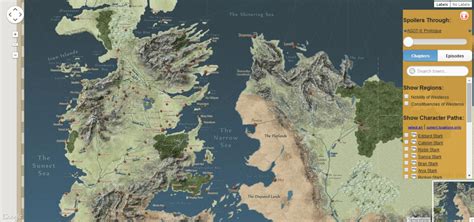 Interactive Map Of Game Of Thrones Game Of Thrones Westeros Westeros
