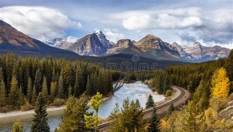 Canadian Rocky Mountain Landscape Stock Photo Image Of Rocky Forest