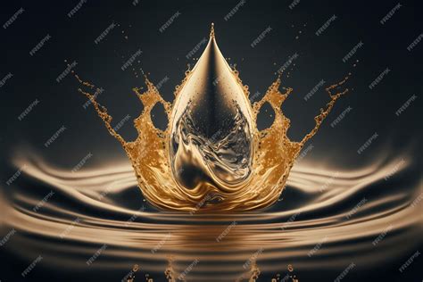 Premium Ai Image Liquid Gold Splash On Black Gold Background As