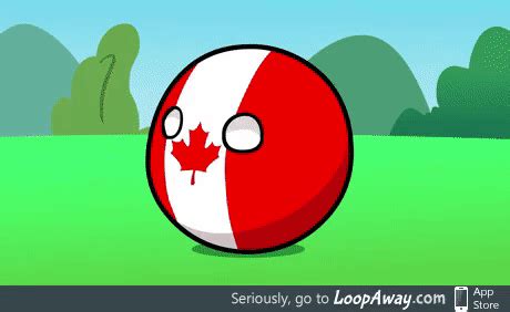 A Cartoon Ball With The Canadian Flag Painted On It