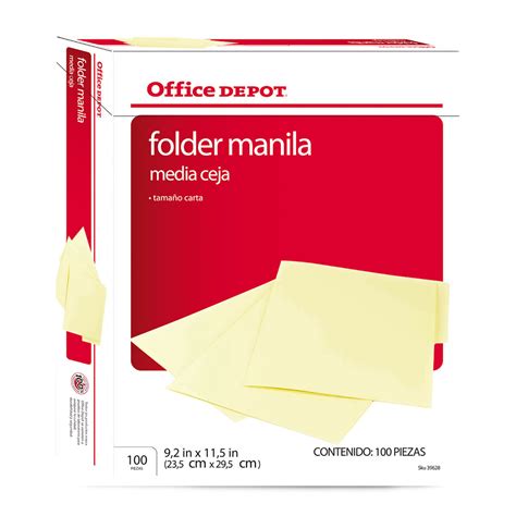 Folder Office Depot Carta Manila 100 Unidades Office Depot Guatemala