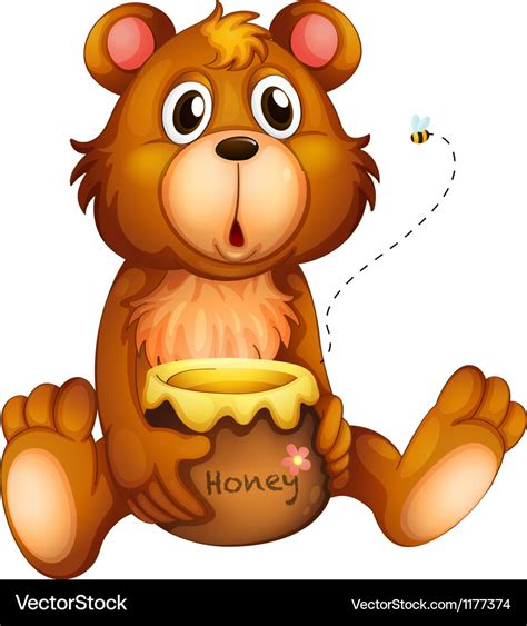 Cartoon Honey Bear Royalty Free Vector Image Vectorstock