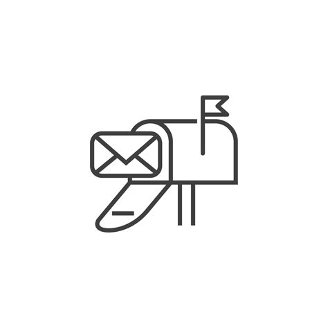 Vector Sign Of The Mail Box Symbol Is Isolated On A White Background