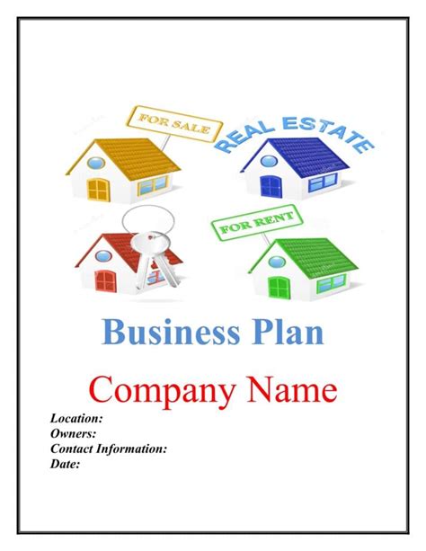 Real Estaterealtor Company Business Plan Template Sample Pages Black