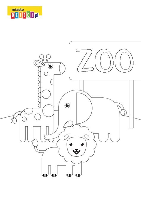 Kolorowanka Zoo Zwierzęce Malowanki Dla Dzieci Do Druku Miastodziecipl