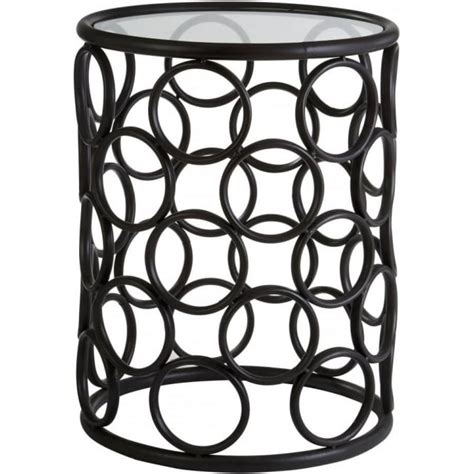 Buy Black Metal Circles Side Table With Glass Top From Fusion Living