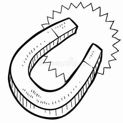 Magnet Horseshoe Sketch Illustration Shaped Vector Attract