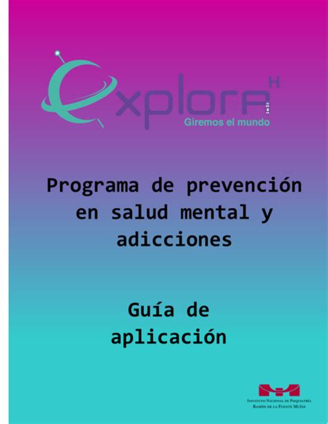 Pdf Programa De Prevención En Salud Mental Y Adicciones Guía De Aplicación 2019 Elaboración