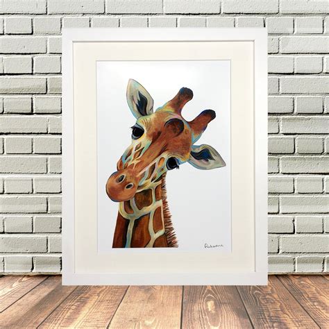 Colourful Giraffe Art Print From Original Painting Can Be