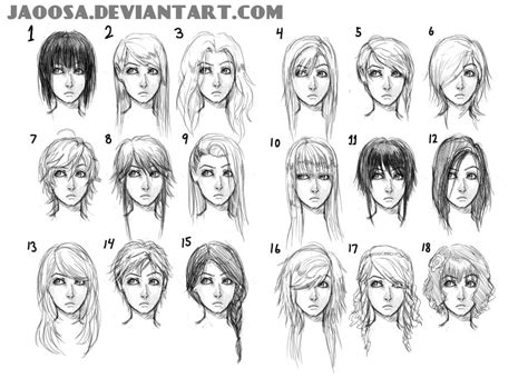 18 Hairstyles Part 1 By Jaoosa On Deviantart How To Draw Hair Short