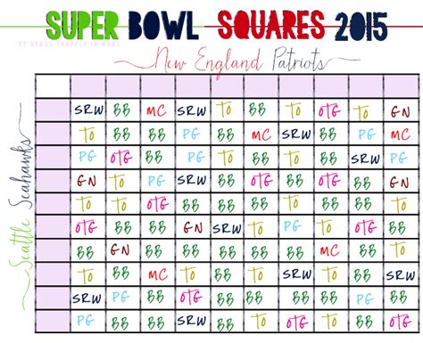 Super Bowl Squares 10
