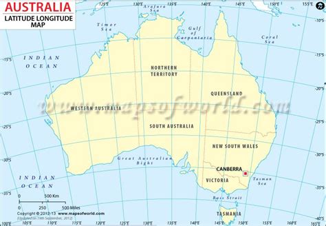 Australia Latitude And Longitude Map Lat Long Map Of Australia