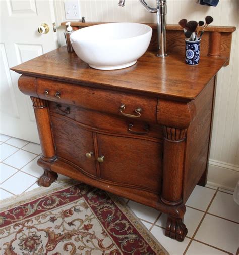 This vanity is considered timeless and offers a unique look in your bathroom aria. vessel sink | Small bathroom vanities, Dresser vanity ...