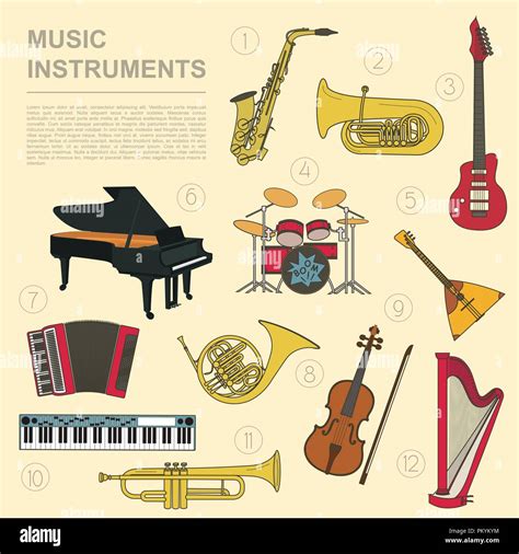 Musical Instruments Graphic Template All Types Of Musical Instruments