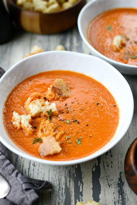 Homemade Roasted Red Pepper Tomato Soup Simply Scratch