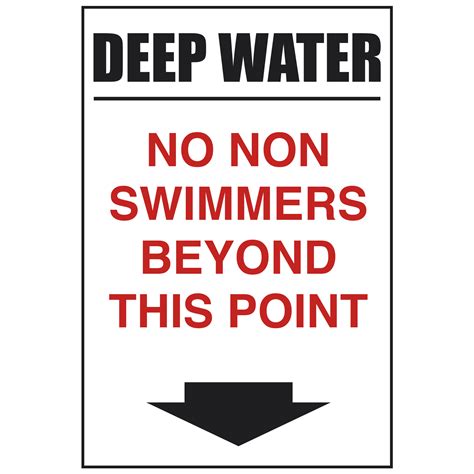 Deep Water No Non Swimmers Safety Sign