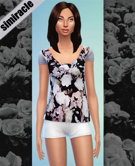 Sims 4 floral pattern shirt. FLORAL SHIRT FOR FEMALES at Simiracle » Sims 4 Updates