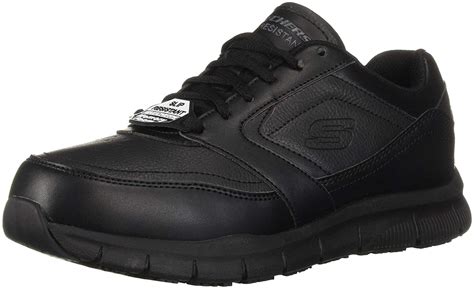 Skechers Mens Nampa Soft Toe Lace Up Safety Shoes Black Polyurethane