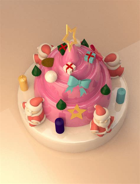 Christmas Cake 3d Model Cgtrader