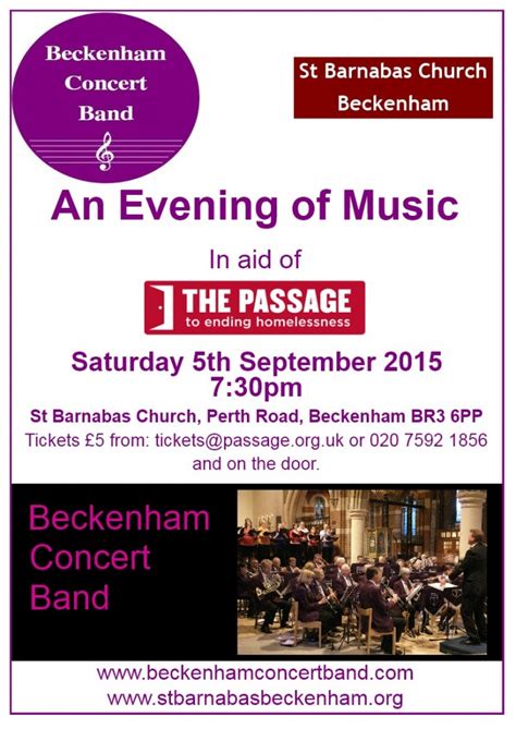 An Evening Of Music Beckenham Concert Band Saturday 5 September 730pm