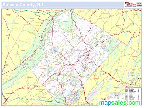 Sussex Nj County Wall Map By Marketmaps Free Nude Porn Photos