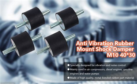 4pcs M10 Rubber Bobbin Mount Anti Vibration Mounts Shock Absorber
