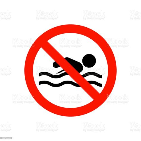 No Swimming Sign Vector Illustration向量圖形及更多禁止游泳標誌圖片 禁止游泳標誌 安全 海灘