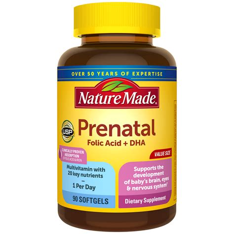 Prenatal Multi Folic Acid Dha Softgels Good Source Of Folic Acid