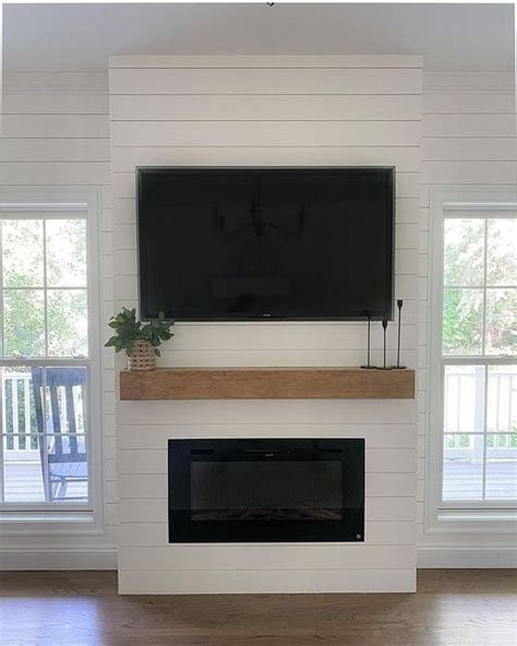 Shiplap Fireplace Wall Vaulted Ceiling Shelly Lighting
