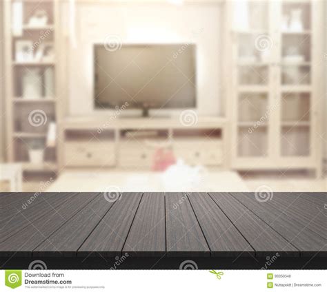 Table Top And Blur Living Room Of The Background Stock Photo Image Of