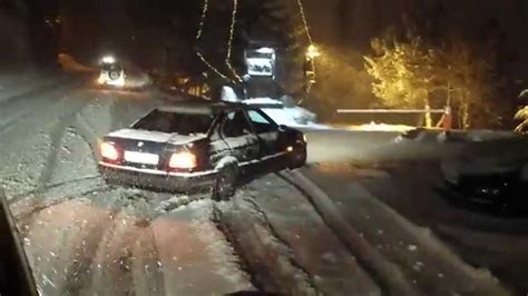Bmw In Trouble On The Snow Drifting Accident Youtube