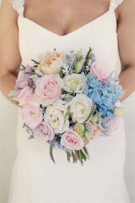 8 astilbe, 6 orange ranunculus, 6 pink ranunculus, 6 peach stock, 3 'sarah bernhart' peonies, 6 'versillia' roses, 5 flat leaf dusty miller. 30 Stunning Mixed Pastel Colored Bouquets - Wedding ...