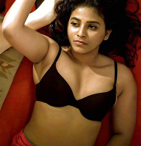 Tamil Actress Anjali In Black Bra From Paava Kadhaigal Netflix