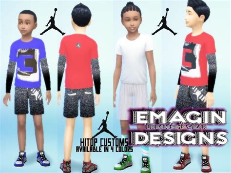 Emagin360s Boy And Girls Hitop Jordan Shoes Sims 4 Sims 4 Cc Kids