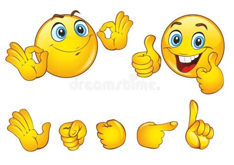 Smileys Face With Positive Emotions Set Of Beautiful Smiley Faces With
