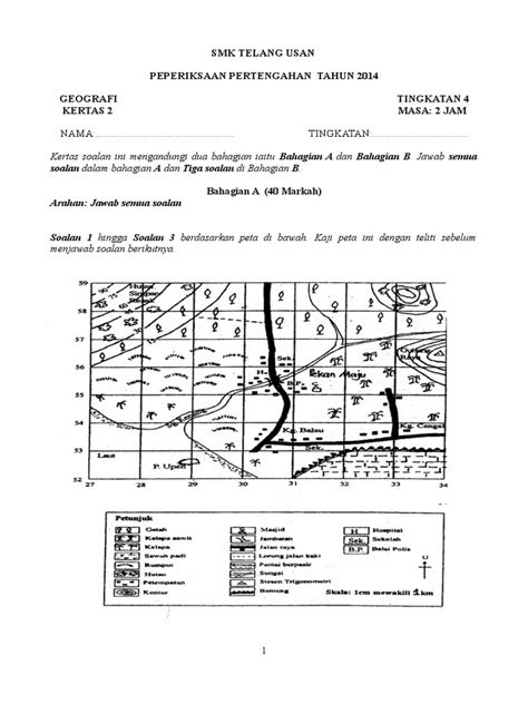 Soalan Geografi Tingkatan 4