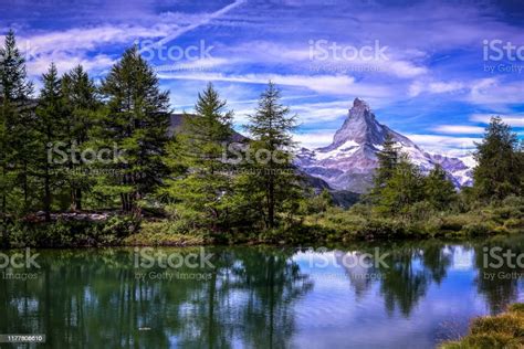 Matterhorn And His Reflection Switzerland Stock Photo Download Image