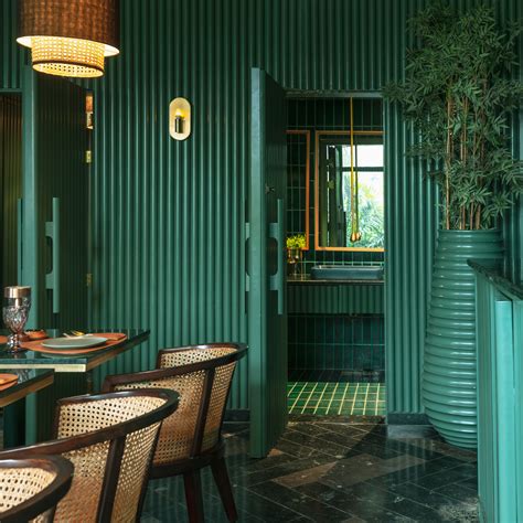 Studio Renesa Creates Green Marble Interior For Restaurant In Punjab