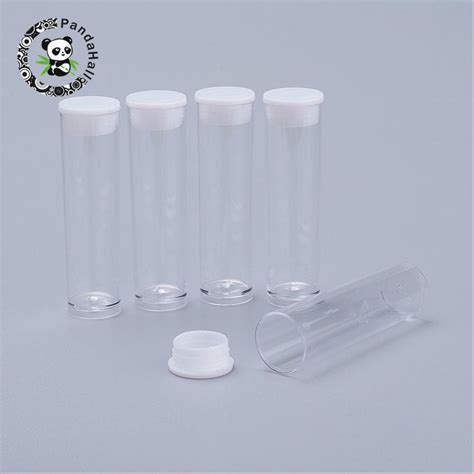 200pcs Clear Tube Plastic Bead Containers With Lids For Jewelry