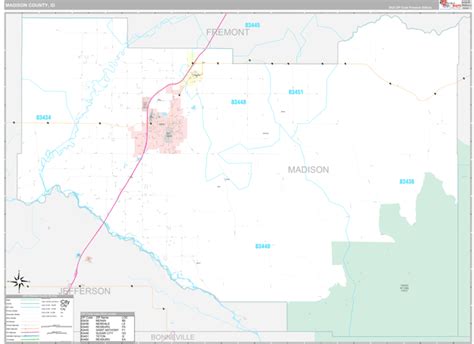 Madison County Id Wall Map Premium Style By Marketmaps Mapsales