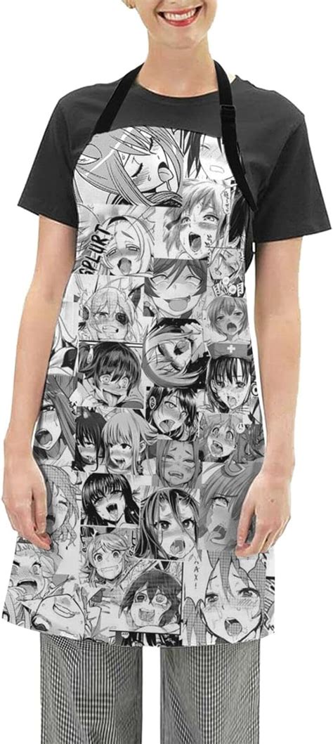 Ahegao Anime Girl Chefs Apron Cooking And Baking Aprons For Men And