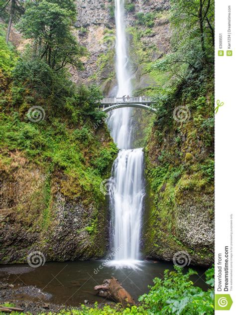 Famous Multnomah Falls In Columbia River Gorge Oregon Stock Image