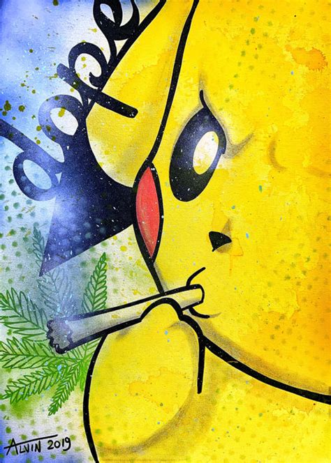 Alvin Silvrants Dope Pikachu Smoking Joint Cannabis Catawiki