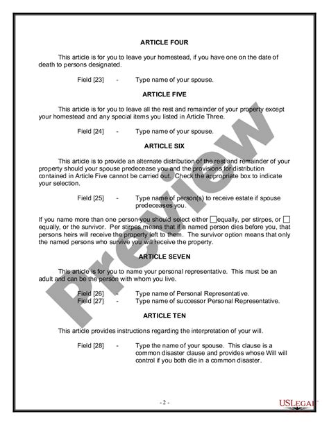 Maryland Legal Last Will And Testament Form For A Married Person With