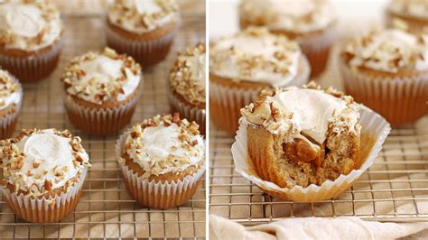 Hollow out each cupcake a bit more, discarding crumbs. Caramel Cream-Filled Cupcakes with Cinnamon Frosting ...