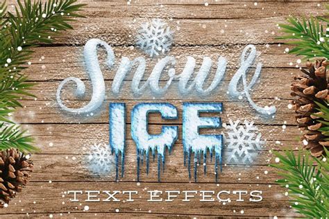 Snow And Ice Text Effects Unique Photoshop Add Ons ~ Creative Market