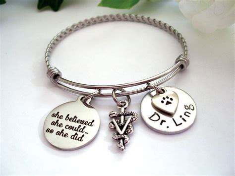 Give an extra special gift for the grad student in your life! Veterinarian Graduation Gift, Vet Grad Bracelet, Vet ...